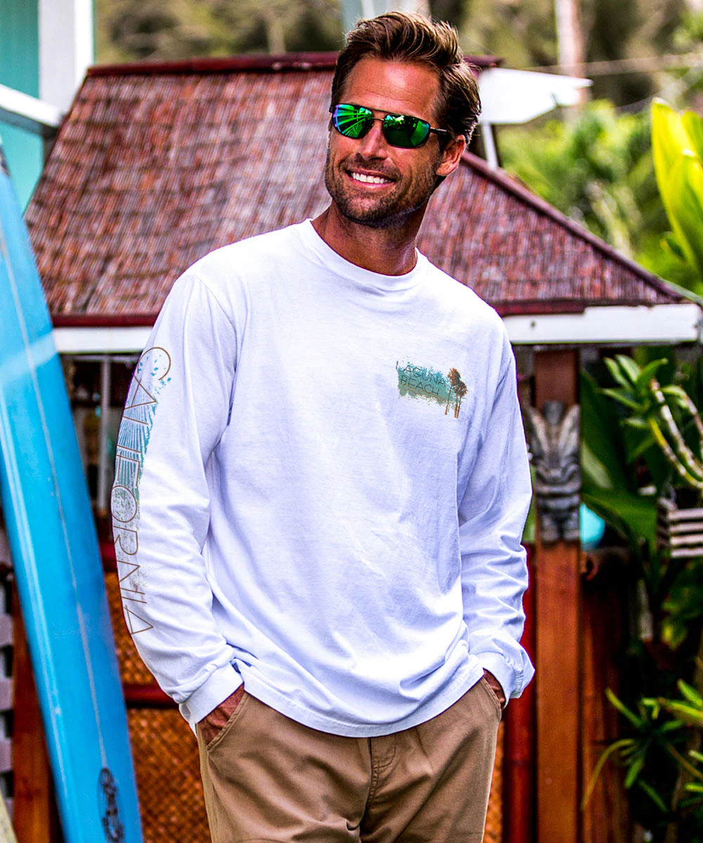 Shine On Laguna - White Long Sleeve Crewneck T-Shirt - Image 3