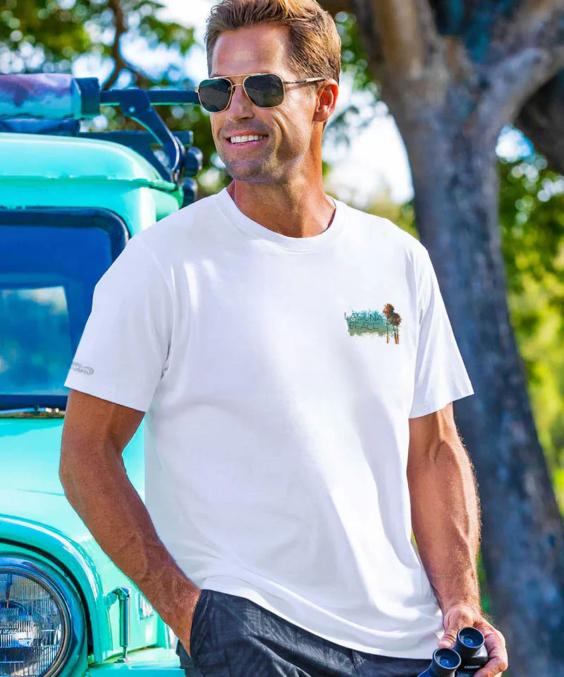 Shine On Laguna - White Short Sleeve Pima T-Shirt - Image 3