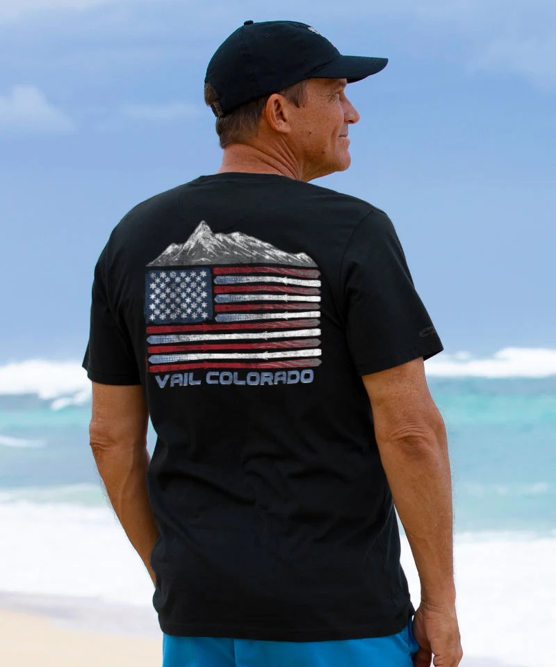 Ski United - Jet Black Short Sleeve Pima T-Shirt - Image 2