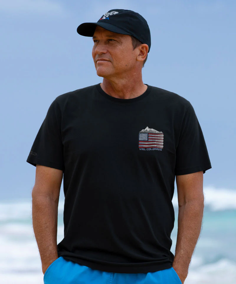Ski United - Jet Black Short Sleeve Pima T-Shirt - Image 3