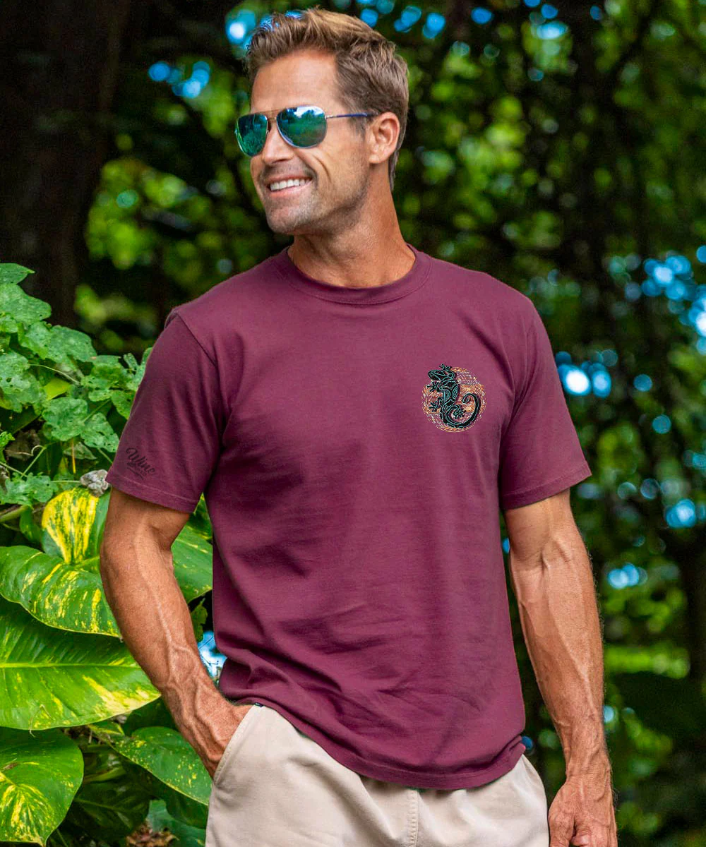 Southwestern Gecko - Wine Dyed Short Sleeve Crewneck T-Shirt - Image 3