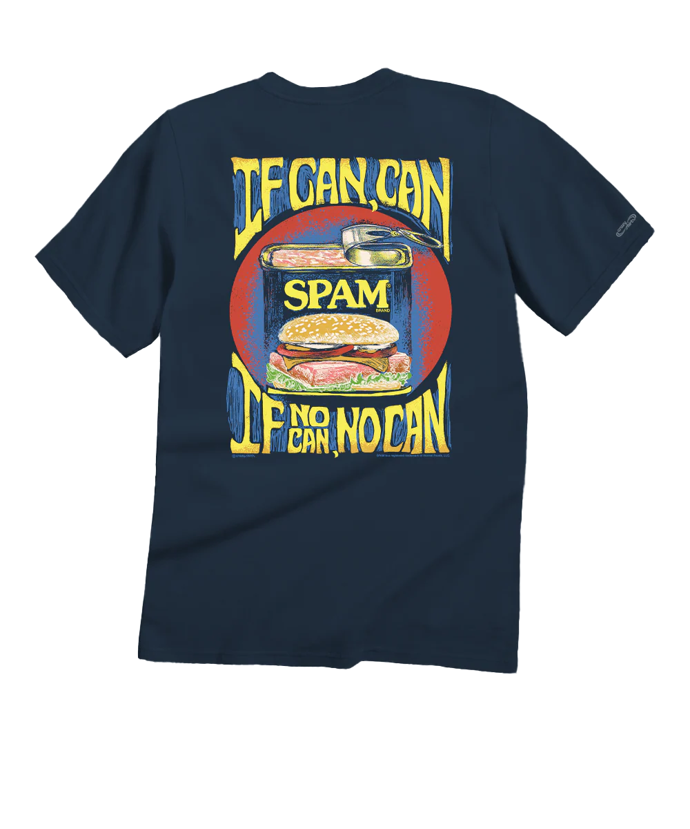 SPAM® Brand If Can Can - Navy Short Sleeve Crewneck T-Shirt