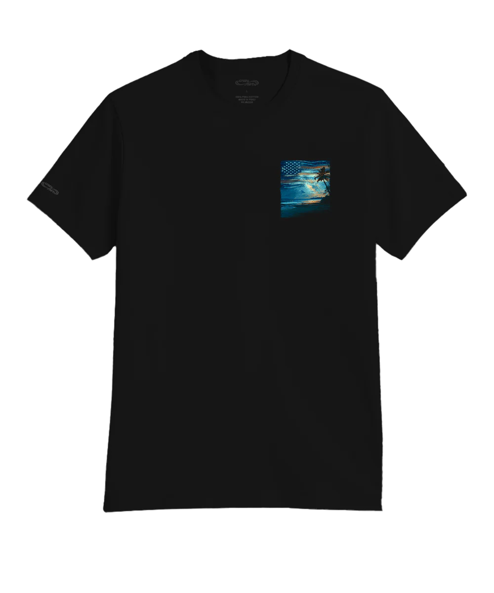 Starry Night - Jet Black Short Sleeve Pima T-Shirt - Image 4