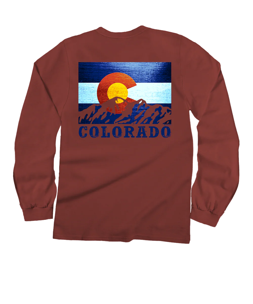 State Flag - Whiskey Dyed Long Sleeve Crewneck T-Shirt