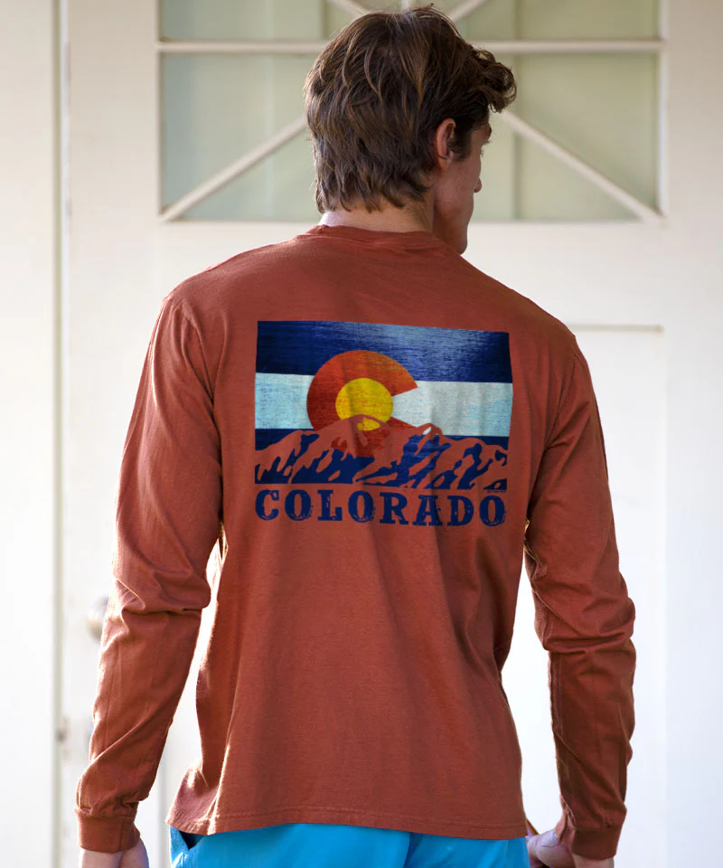 State Flag - Whiskey Dyed Long Sleeve Crewneck T-Shirt - Image 2