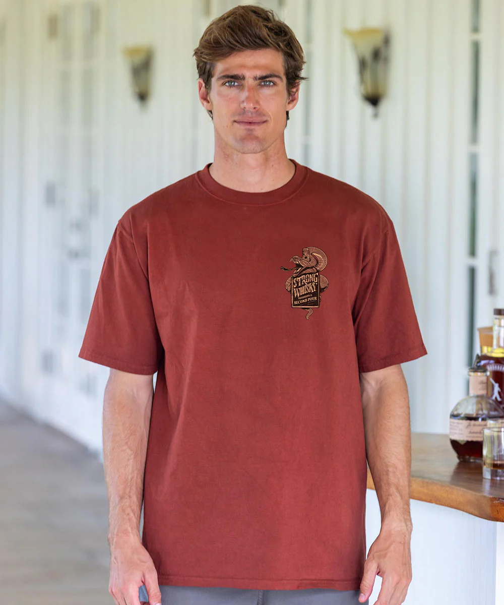 Strong Whiskey - Whiskey Dyed Short Sleeve Crewneck T-Shirt - Image 3