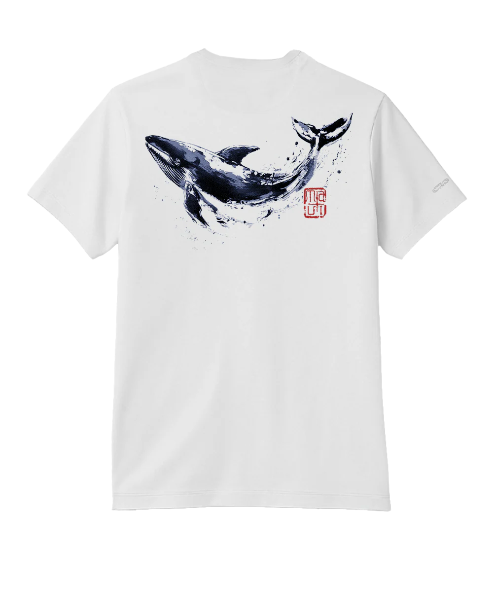 Sumi Art Whale - White Short Sleeve Pima T-Shirt