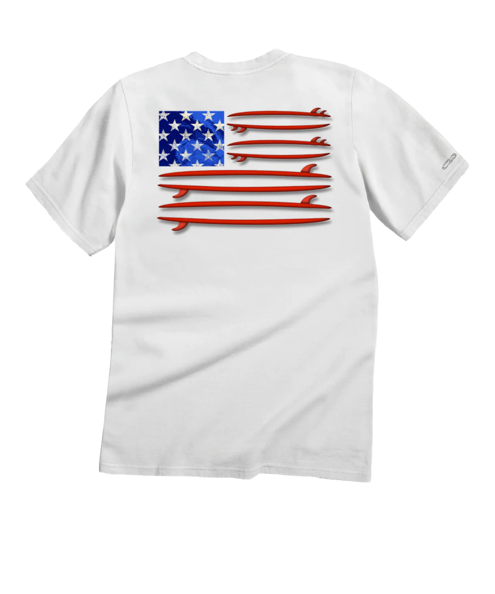 Surf United - White Short Sleeve Crewneck T-Shirt