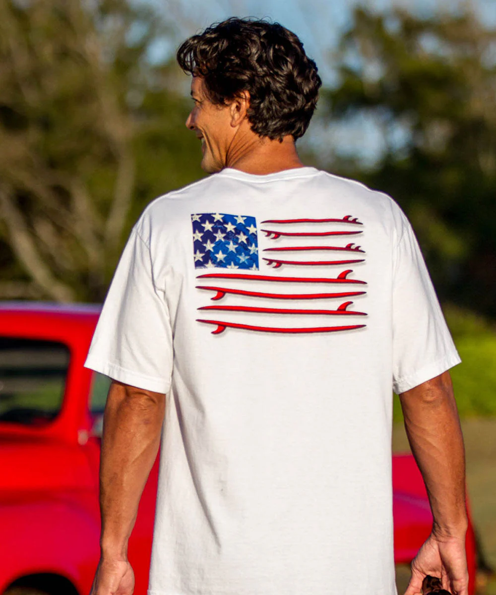 Surf United - White Short Sleeve Crewneck T-Shirt - Image 2
