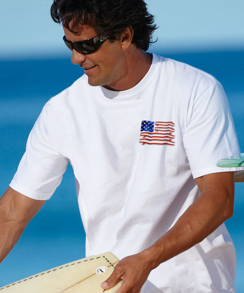Surf United - White Short Sleeve Crewneck T-Shirt - Image 3