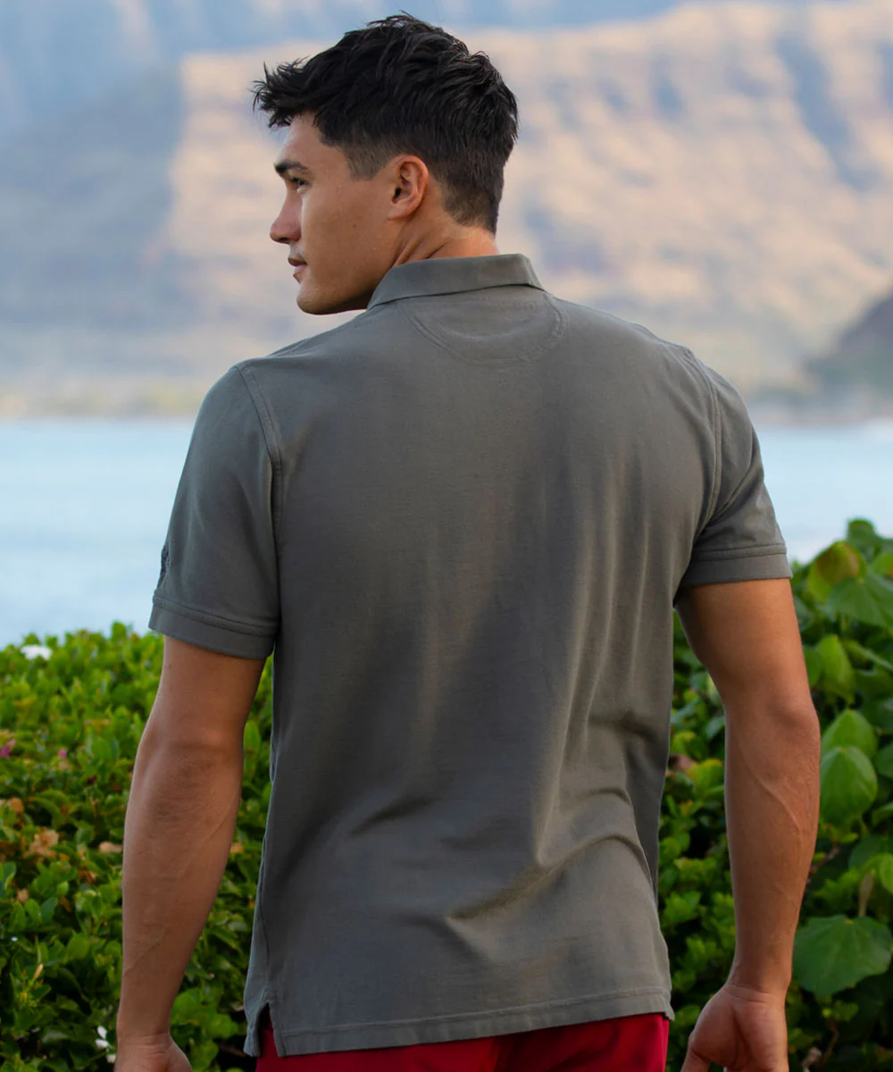 Surfboard Line Up - Crater Dyed® Short Sleeve Oceanfront Polo Shirt - Image 3