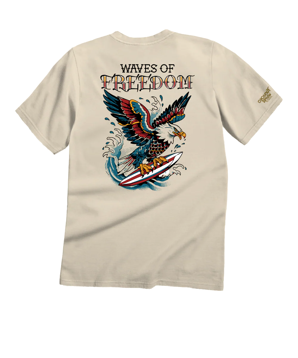 Surfing USA Tattoo - Coconut Dyed Short Sleeve Crewneck T-Shirt