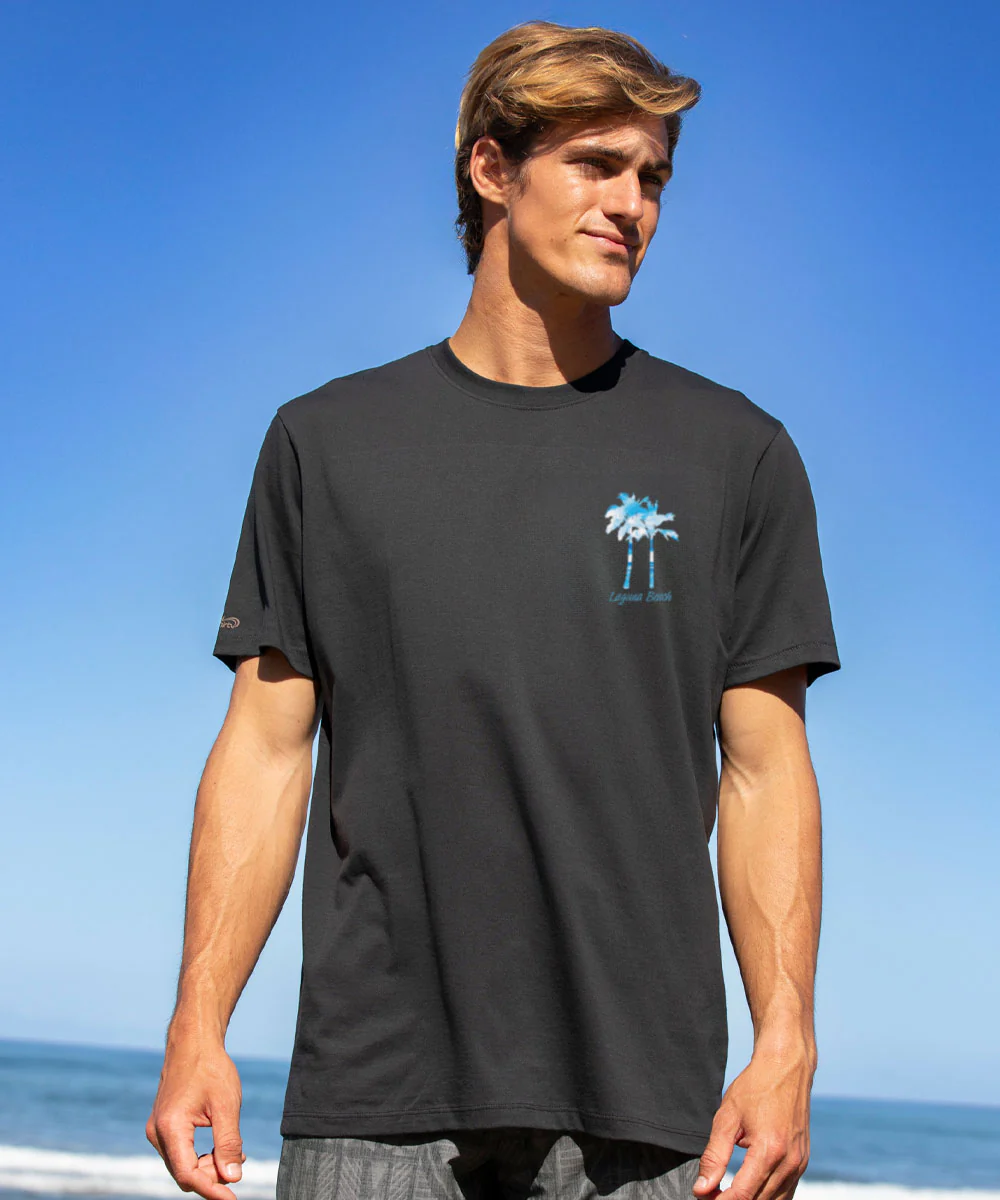 Surfs Way Up - Jet Black Short Sleeve Pima T-Shirt - Image 3