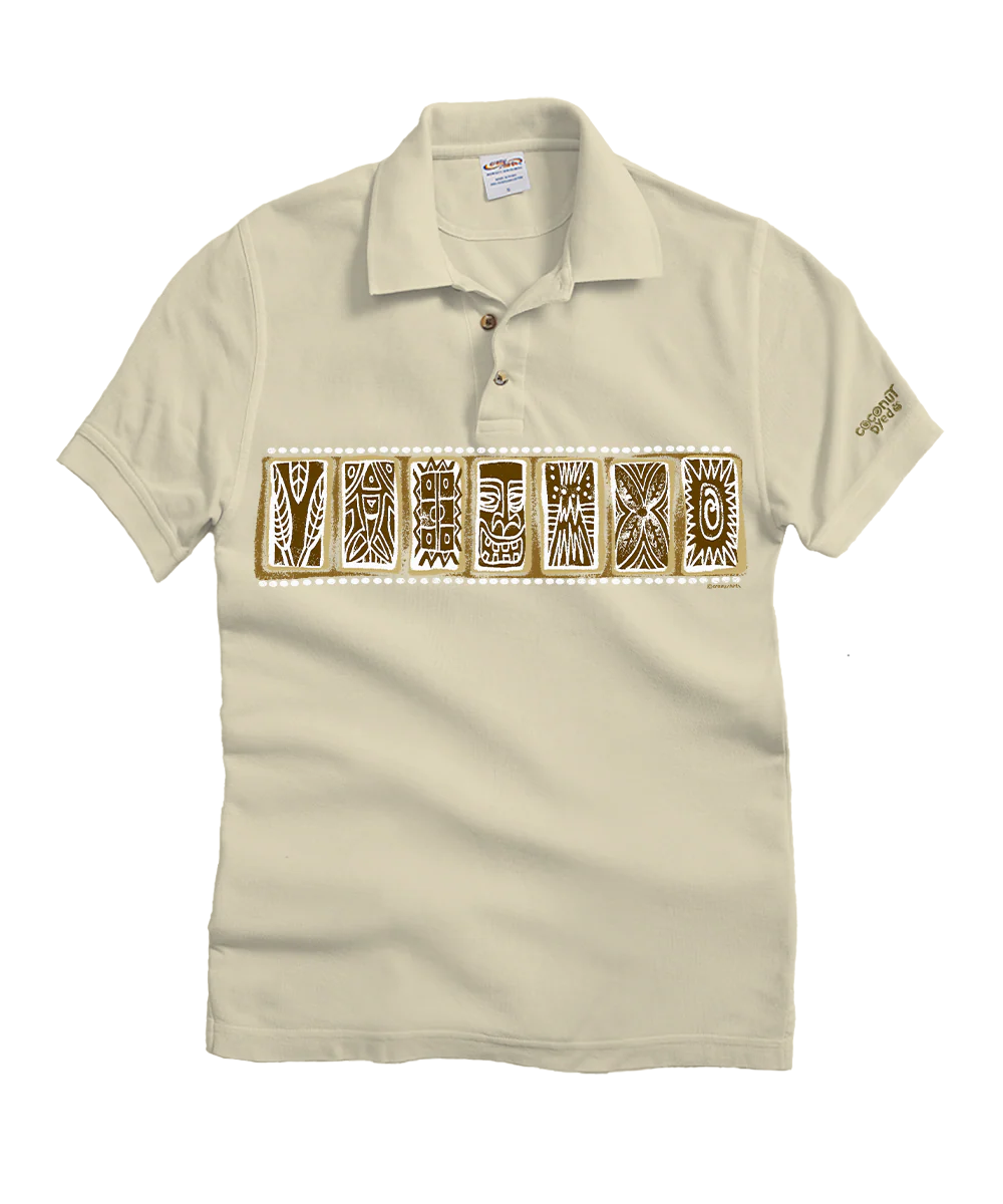 Tahiti Band - Coconut Dyed Short Sleeve Oceanfront Polo Shirt
