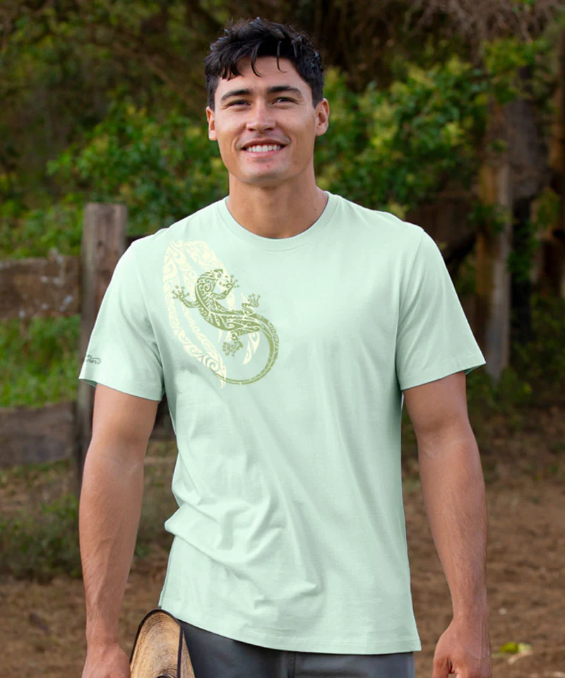 Tatau Gecko - Ice Mint Short Sleeve Pima T-Shirt - Image 2