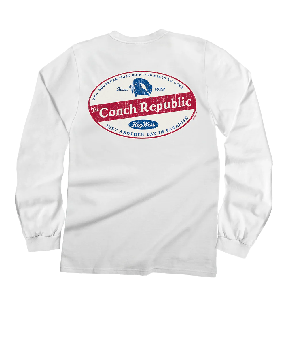 The Conch Republic - White Long Sleeve Crewneck T-Shirt