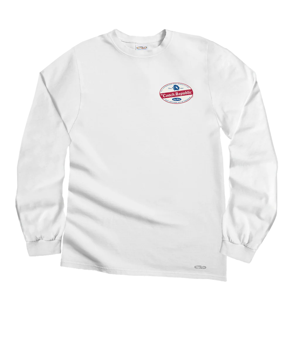 The Conch Republic - White Long Sleeve Crewneck T-Shirt - Image 4