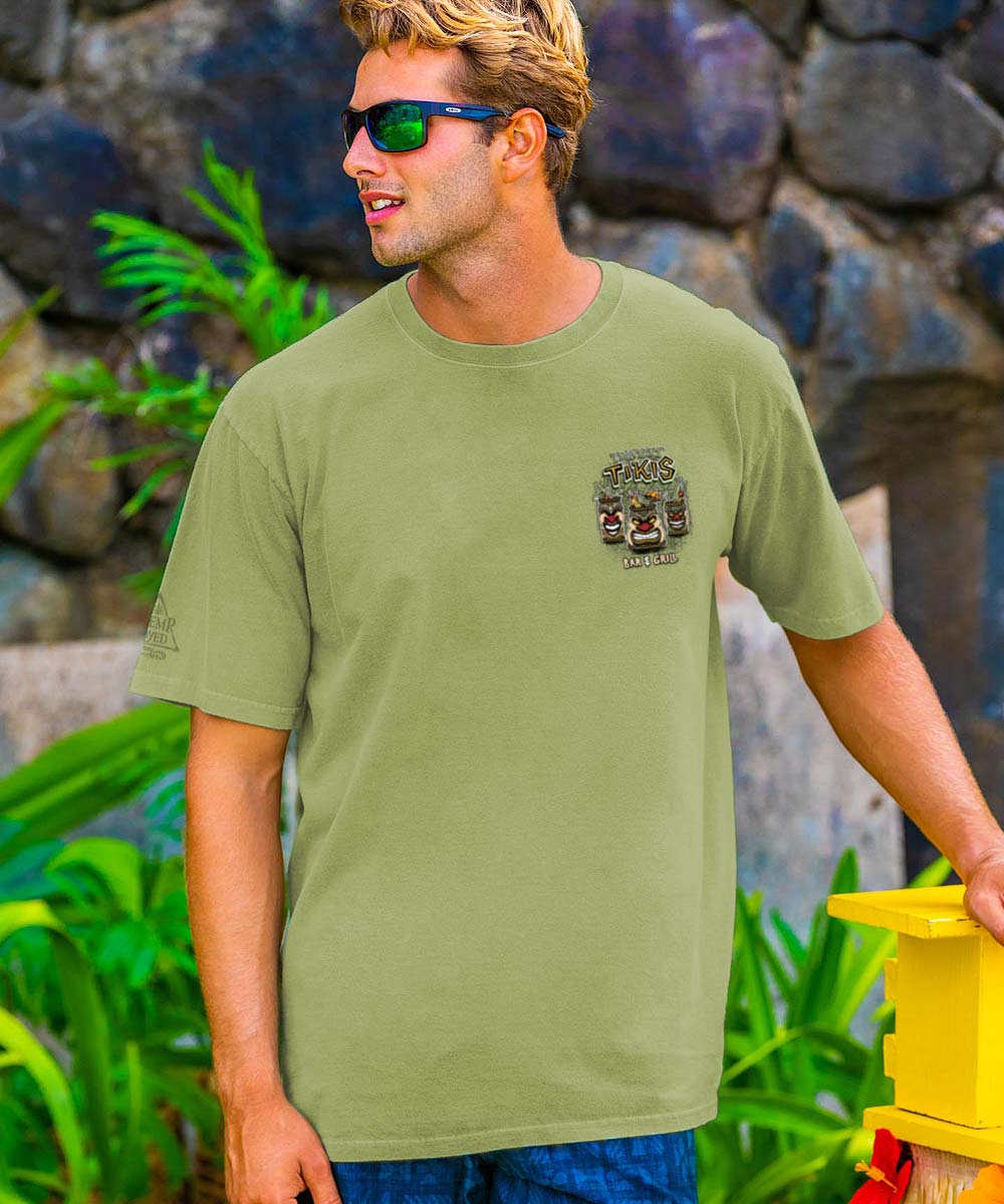 Thirsty Tikis - Hemp Dyed Short Sleeve Crewneck T-Shirt - Image 3