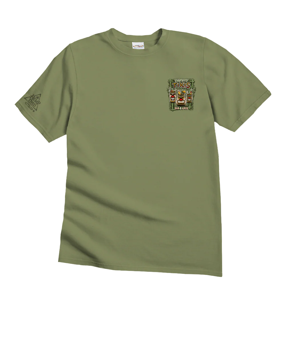 Thirsty Tikis - Hemp Dyed Short Sleeve Crewneck T-Shirt - Image 4