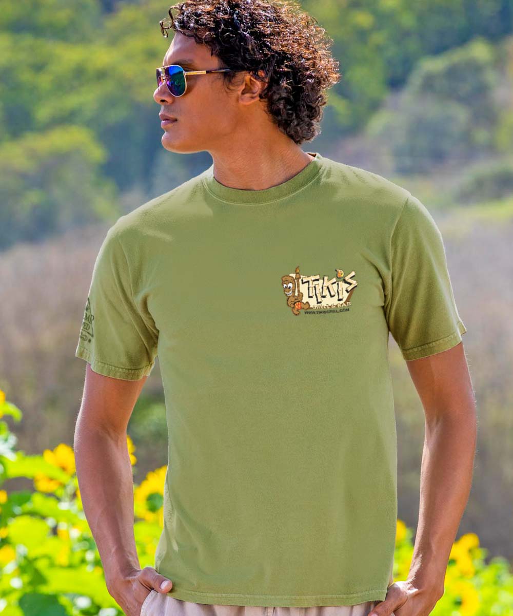 Tikis Grill &amp; Bar Volkswagen Surf Van - Hemp Dyed Short Sleeve Crewneck T-Shirt - Image 3
