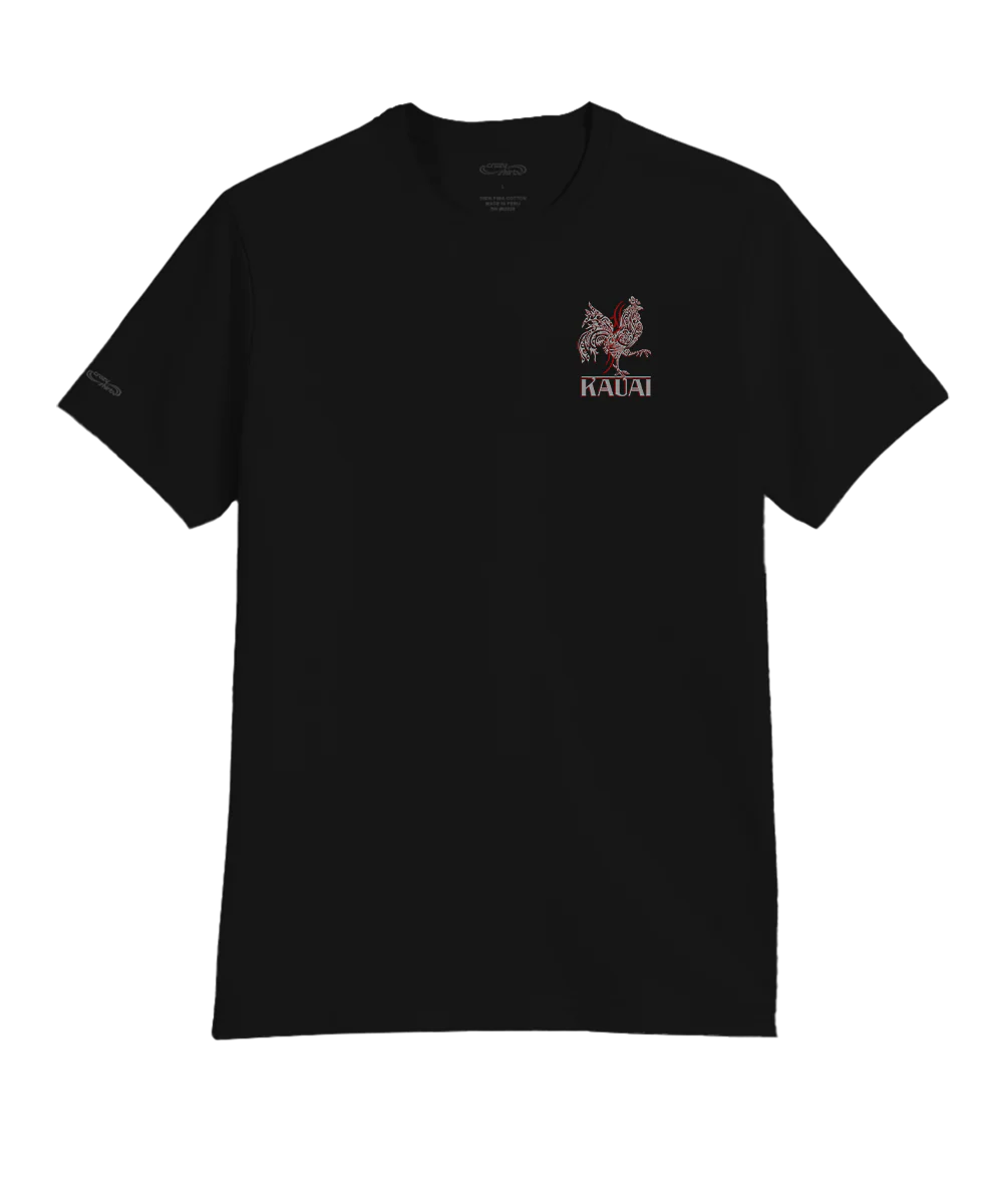 Tribal Chicken - Jet Black Short Sleeve Pima T-Shirt - Image 4
