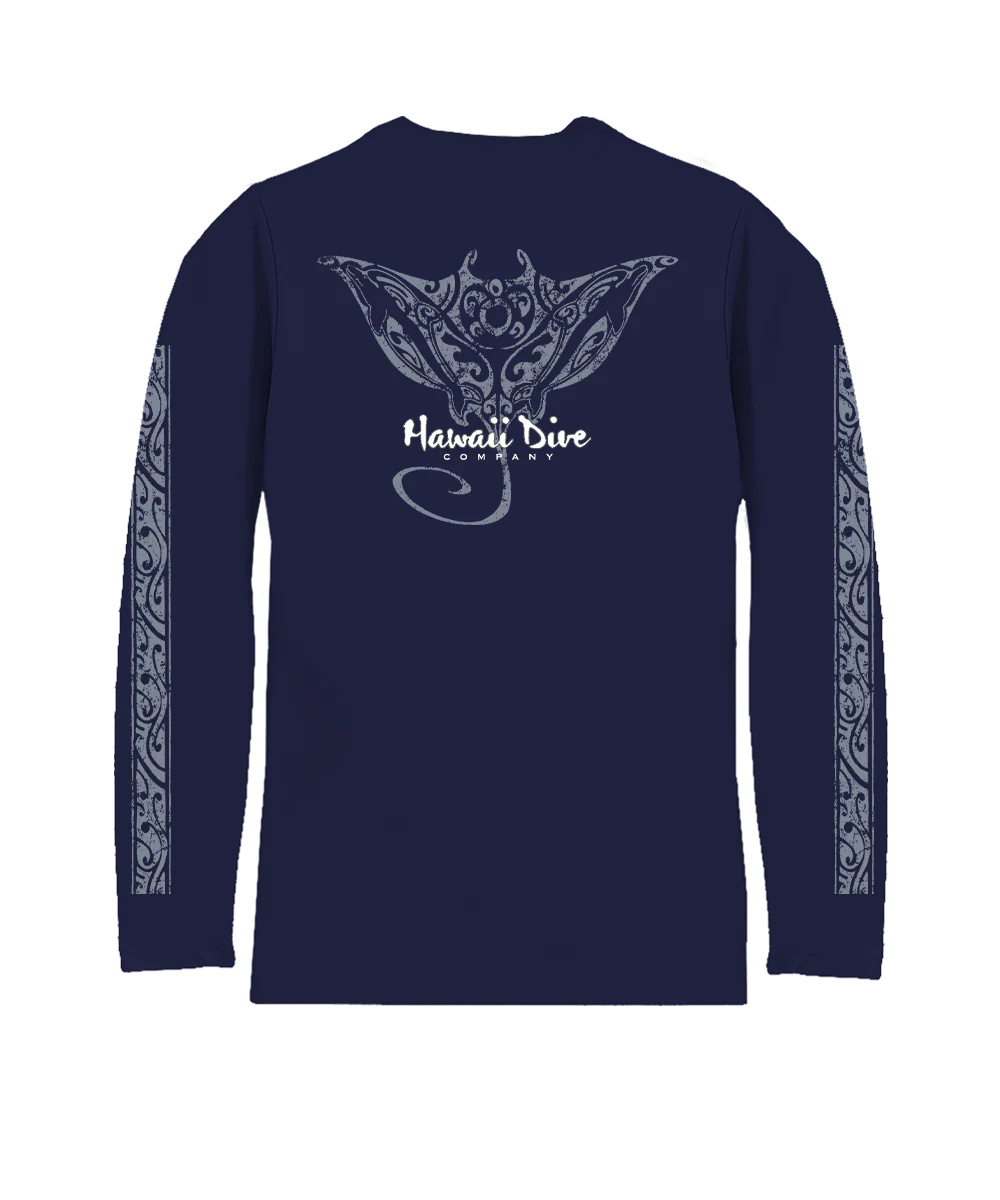 Tribal Dive - Indigo Long Sleeve Pima T-Shirt