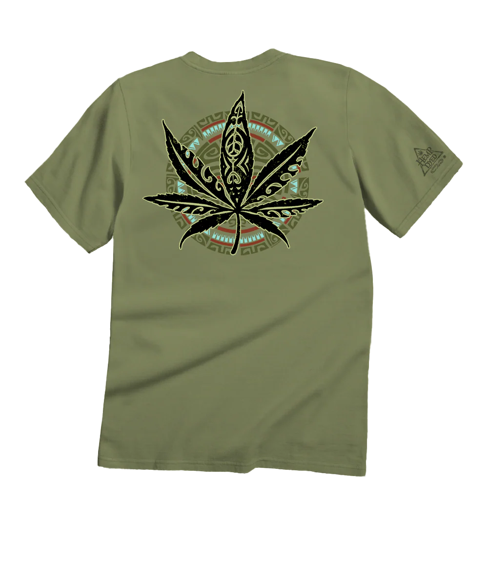 Tribal Hemp Rasta - Hemp Dyed Short Sleeve Crewneck T-Shirt