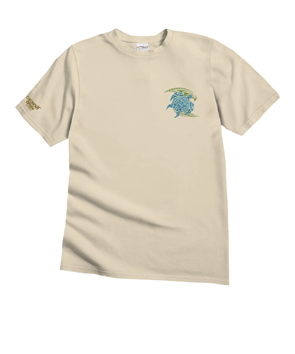 Tribal Honu Nalu - Coconut Dyed Short Sleeve Crewneck T-Shirt - Image 4