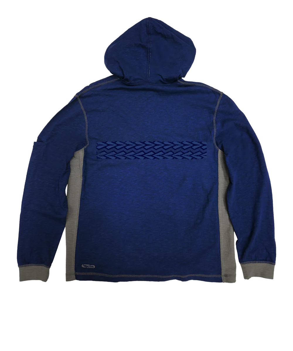 Tribal Hook Band - Midnight/Gray Long Sleeve Longboard Hooded Tee - Image 4