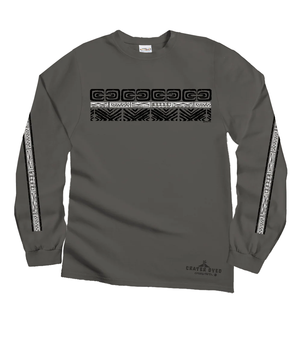 Tribal Ikaika Band - Crater Dyed® Long Sleeve Crewneck T-Shirt - Image 4