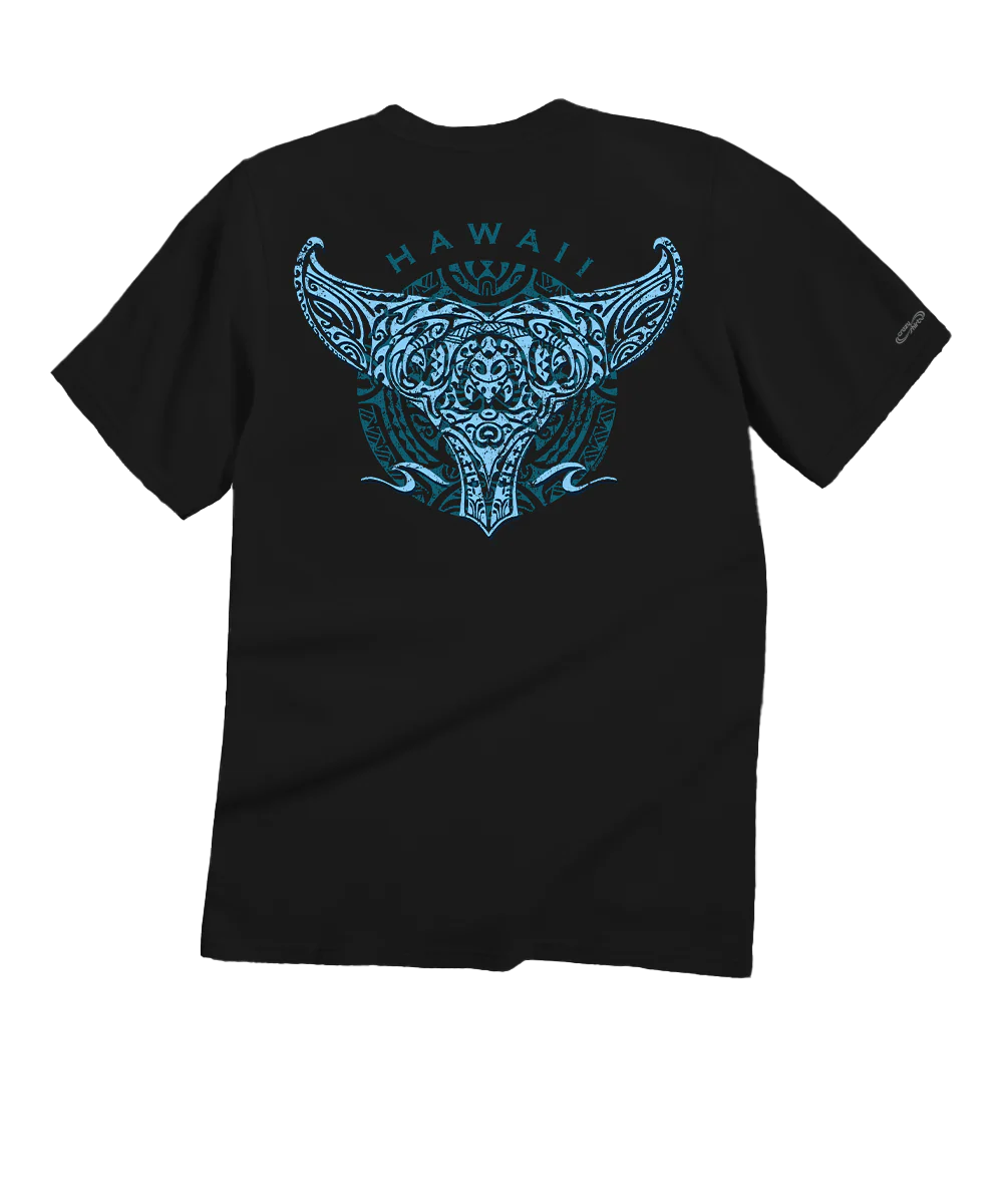 Tribal Nalu Aumakua - Black Short Sleeve Crewneck T-Shirt