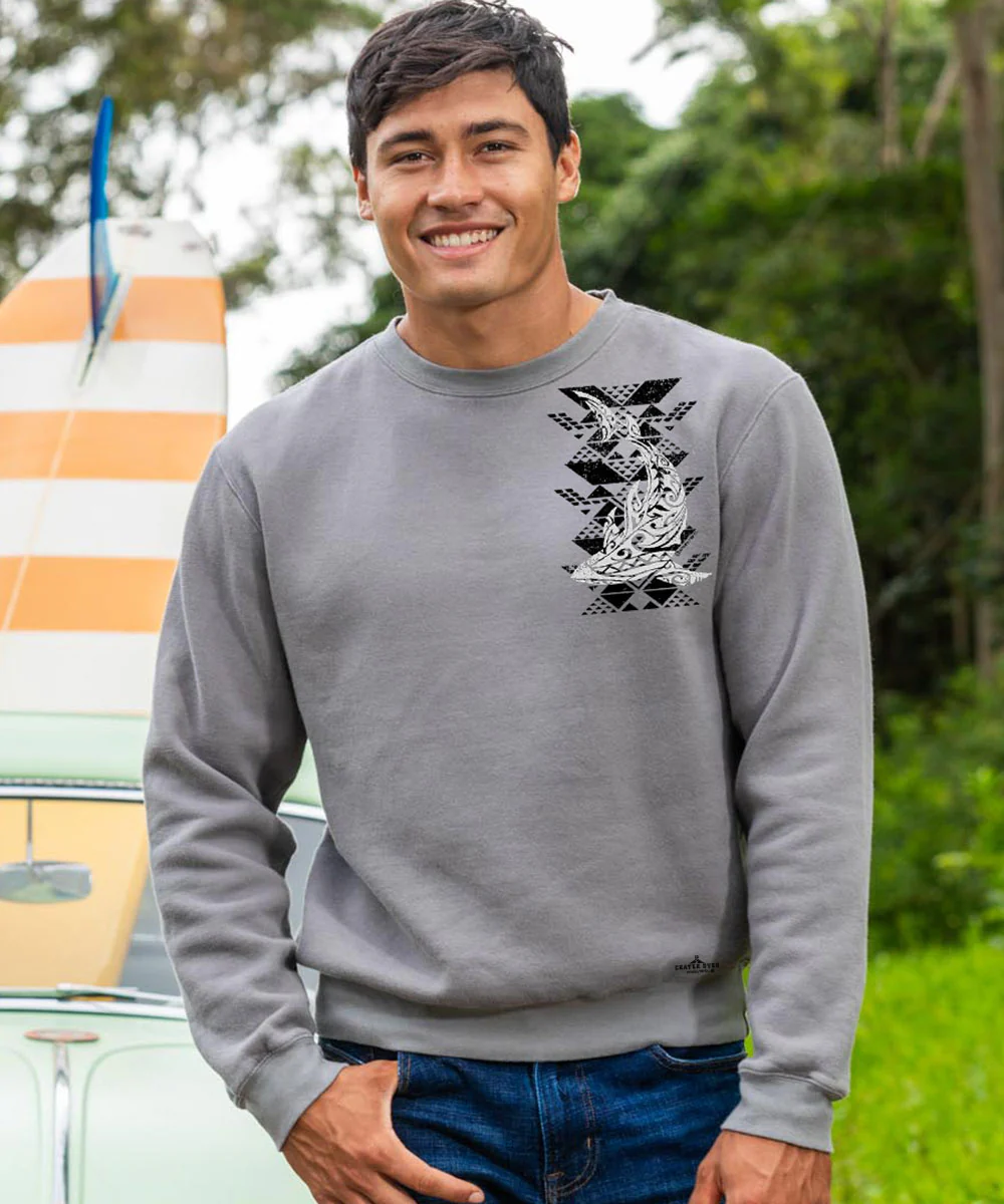 Tribal Reef Mako - Crater Dyed® Long Sleeve Sweatshirt - Image 2