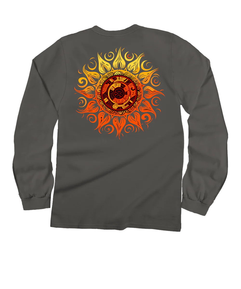 Tribal Sun - Crater Dyed® Long Sleeve Crewneck T-Shirt