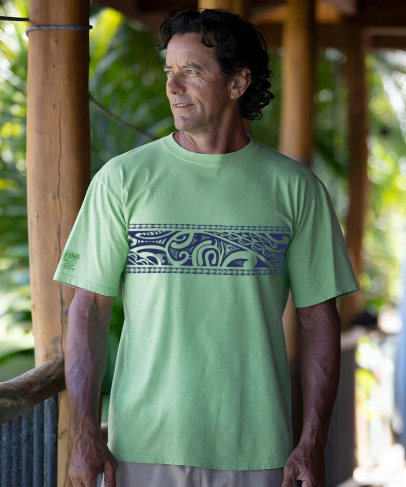 Tribal Tatoa Band - Key Lime Dyed Short Sleeve Crewneck T-Shirt - Image 2