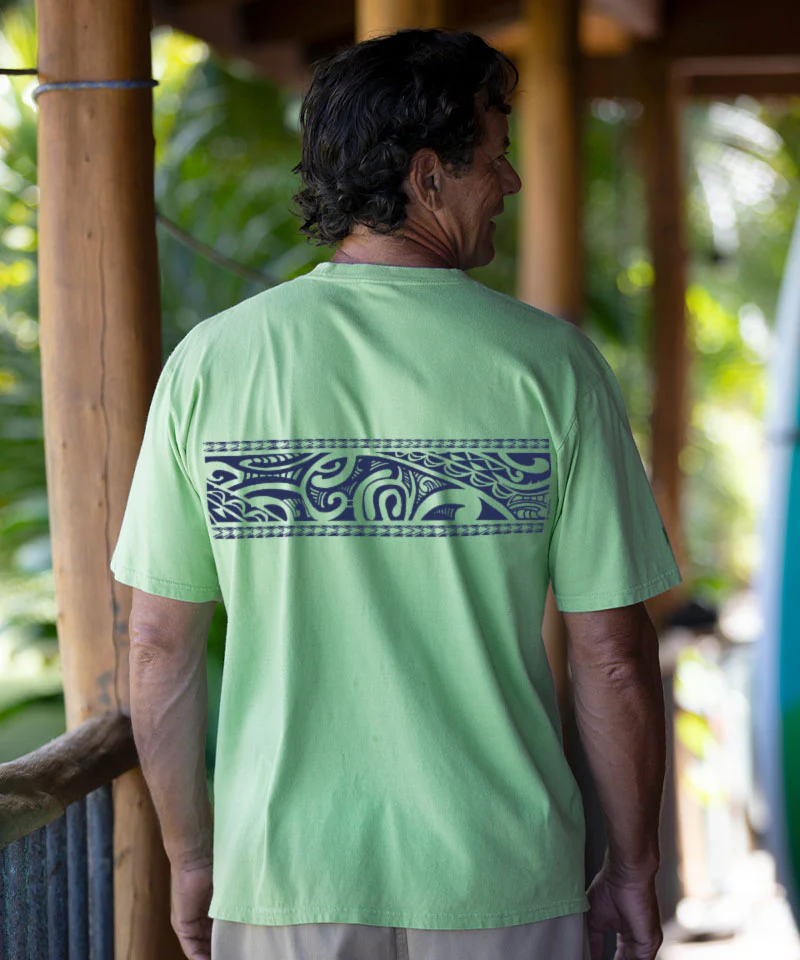 Tribal Tatoa Band - Key Lime Dyed Short Sleeve Crewneck T-Shirt - Image 3