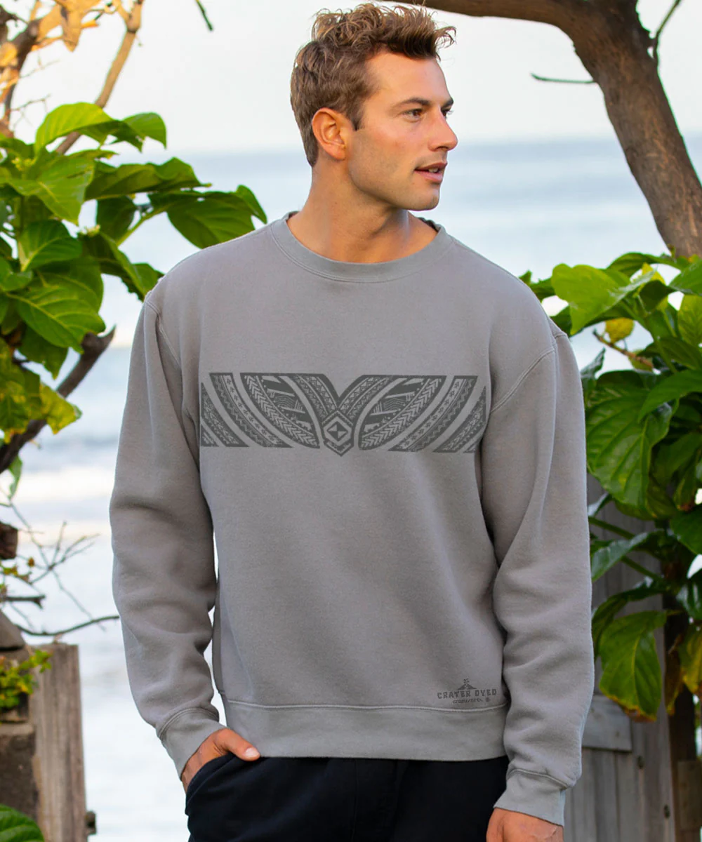 Tribal Tattoo Band - Crater Dyed® Long Sleeve Sweatshirt - Image 2