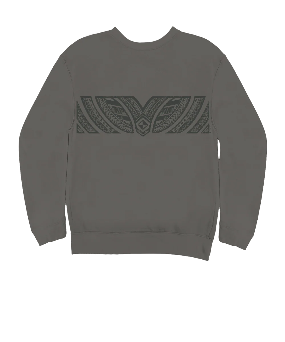 Tribal Tattoo Band - Crater Dyed® Long Sleeve Sweatshirt - Image 4