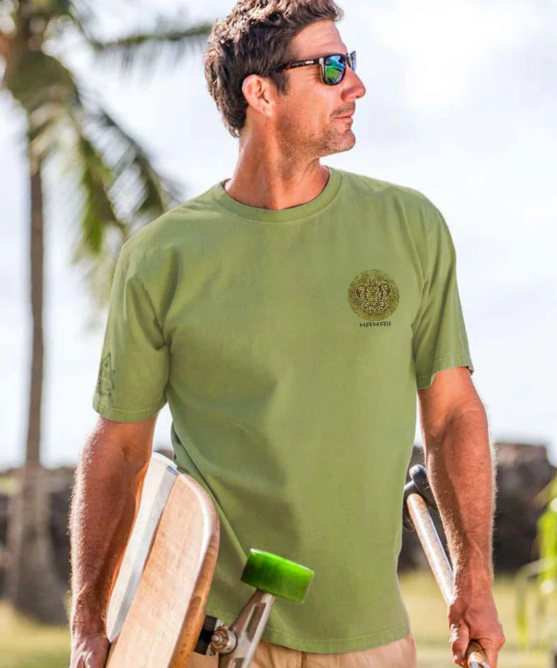 Tribal Turtle - Hemp Dyed Short Sleeve Crewneck T-Shirt - Image 3
