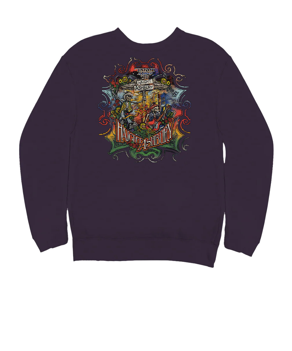 Trip To Haight Ashbury - Blackberry Dyed Long Sleeve Sweatshirt