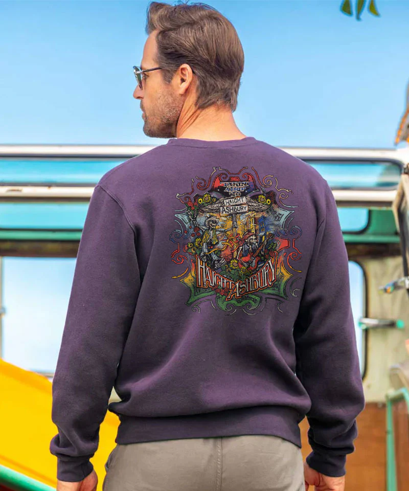 Trip To Haight Ashbury - Blackberry Dyed Long Sleeve Sweatshirt - Image 2