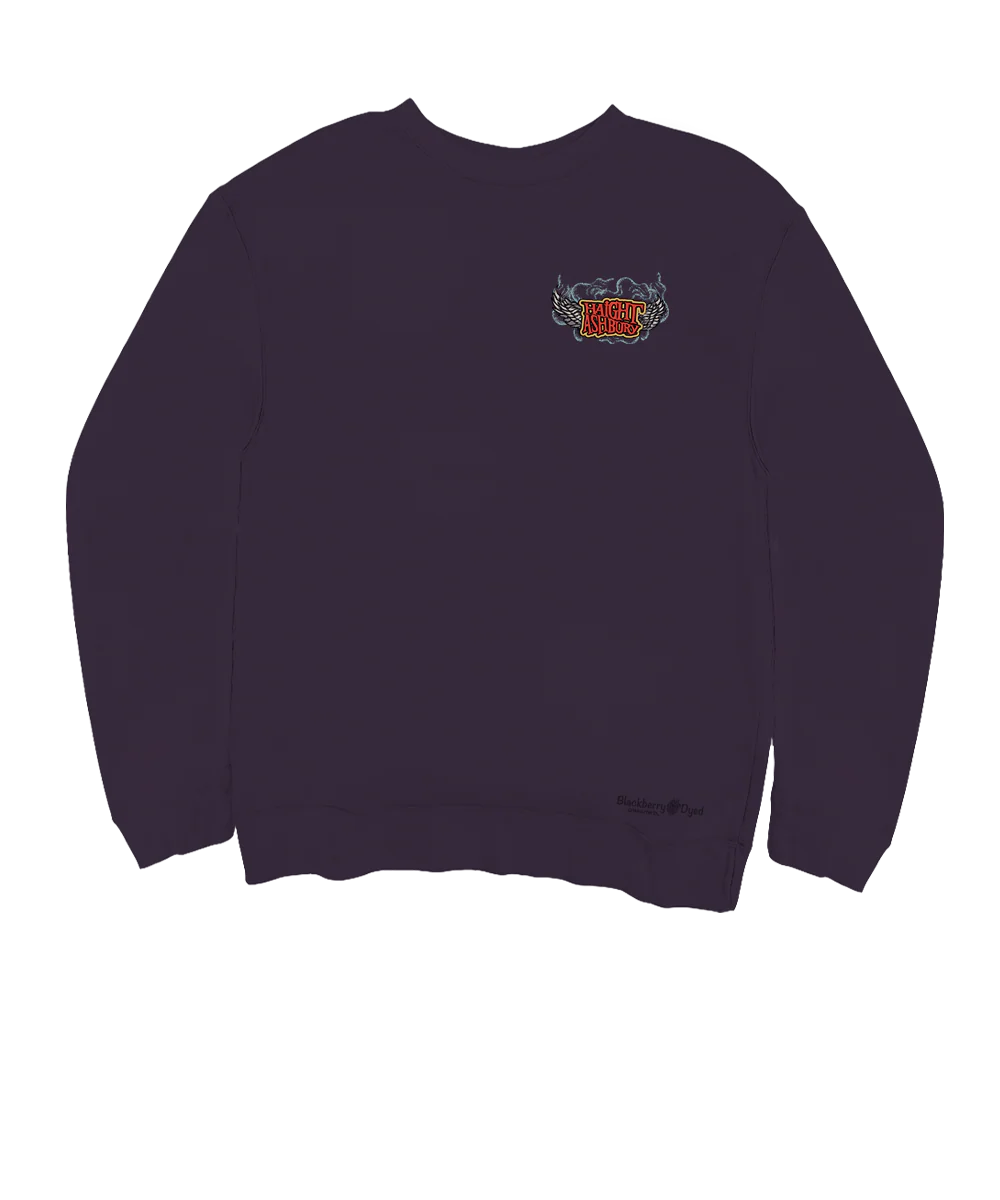 Trip To Haight Ashbury - Blackberry Dyed Long Sleeve Sweatshirt - Image 4
