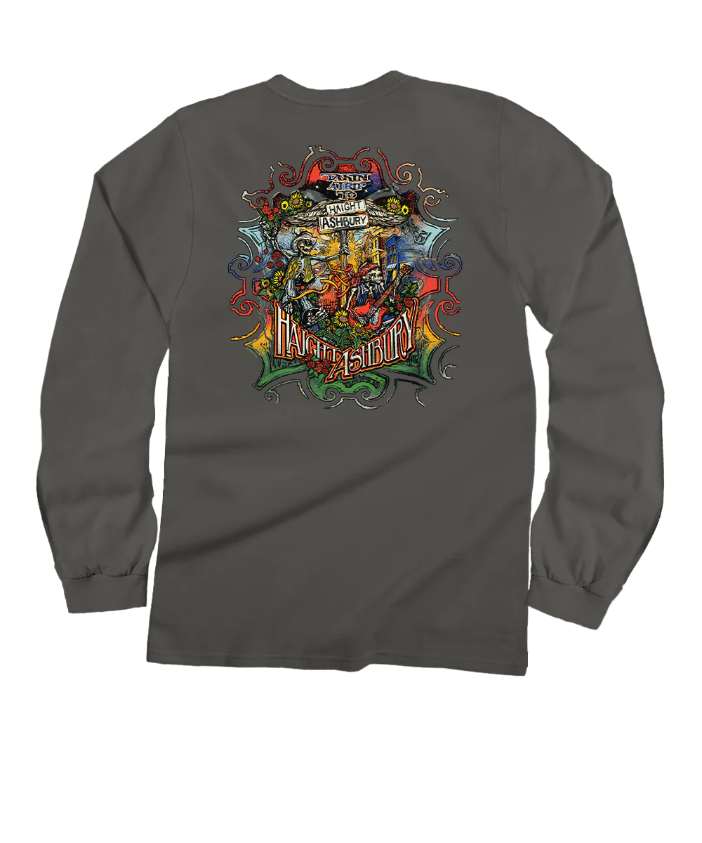 Trip To Haight Ashbury - Crater Dyed® Long Sleeve Crewneck T-Shirt
