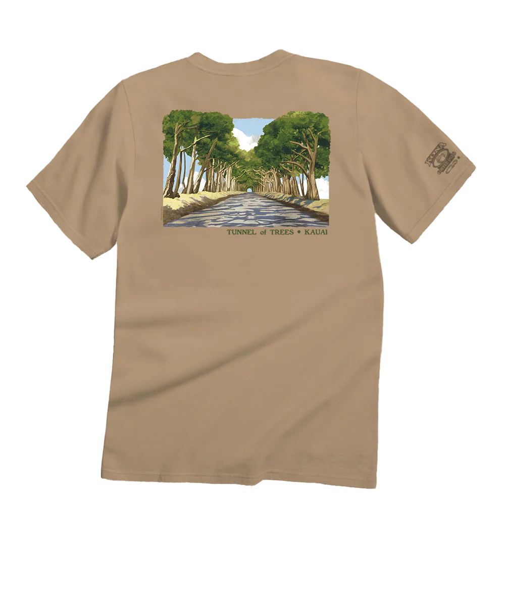 Tunnel Of Trees - Kona Coffee Dyed Short Sleeve Crewneck T-Shirt