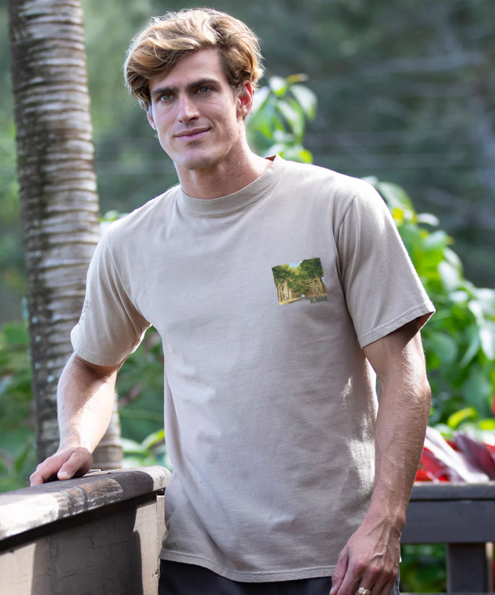 Tunnel Of Trees - Kona Coffee Dyed Short Sleeve Crewneck T-Shirt - Image 3