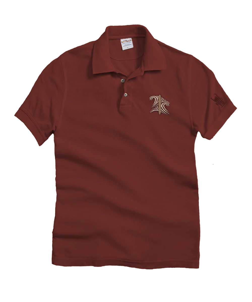 Twin Waves - Whiskey Dyed Short Sleeve Oceanfront Polo Shirt