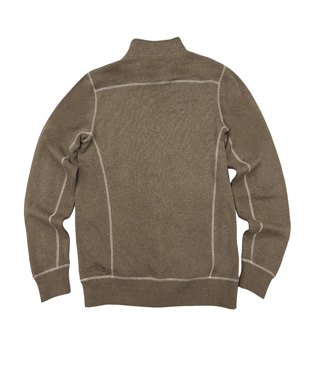 Ultimate Ski - Taupe Heather Long Sleeve Mountain Peak Pullover - Image 4