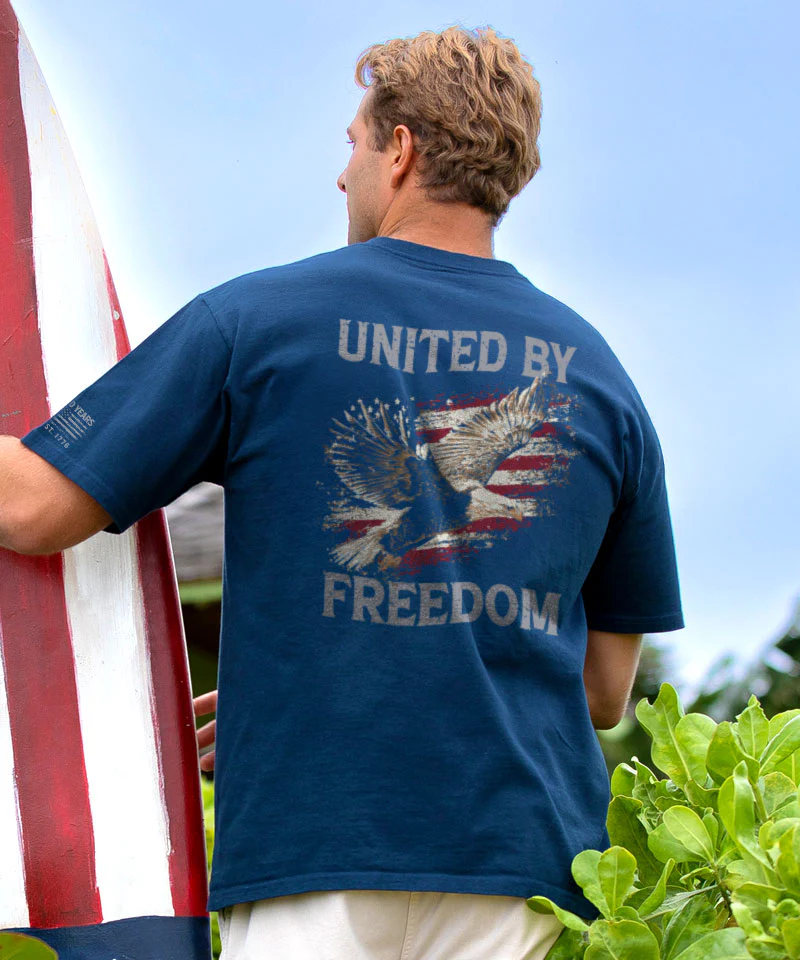 United By Freedom - Navy Short Sleeve Crewneck T-Shirt - Image 2