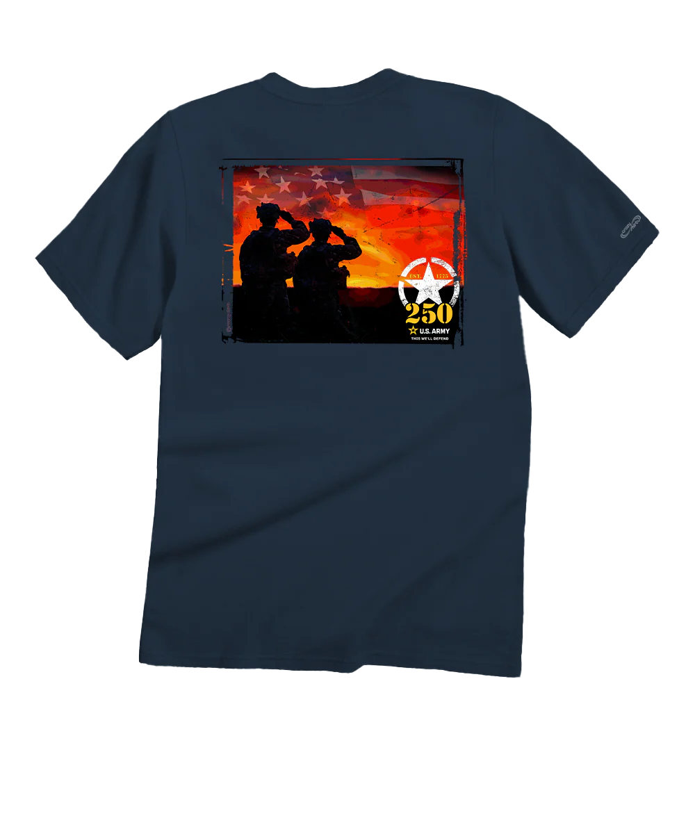 US Army 250th Scenic - Navy Short Sleeve Crewneck T-Shirt