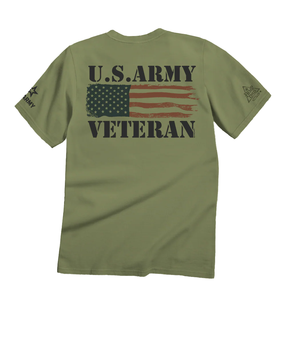 US Army Veteran - Hemp Dyed Short Sleeve Crewneck T-Shirt