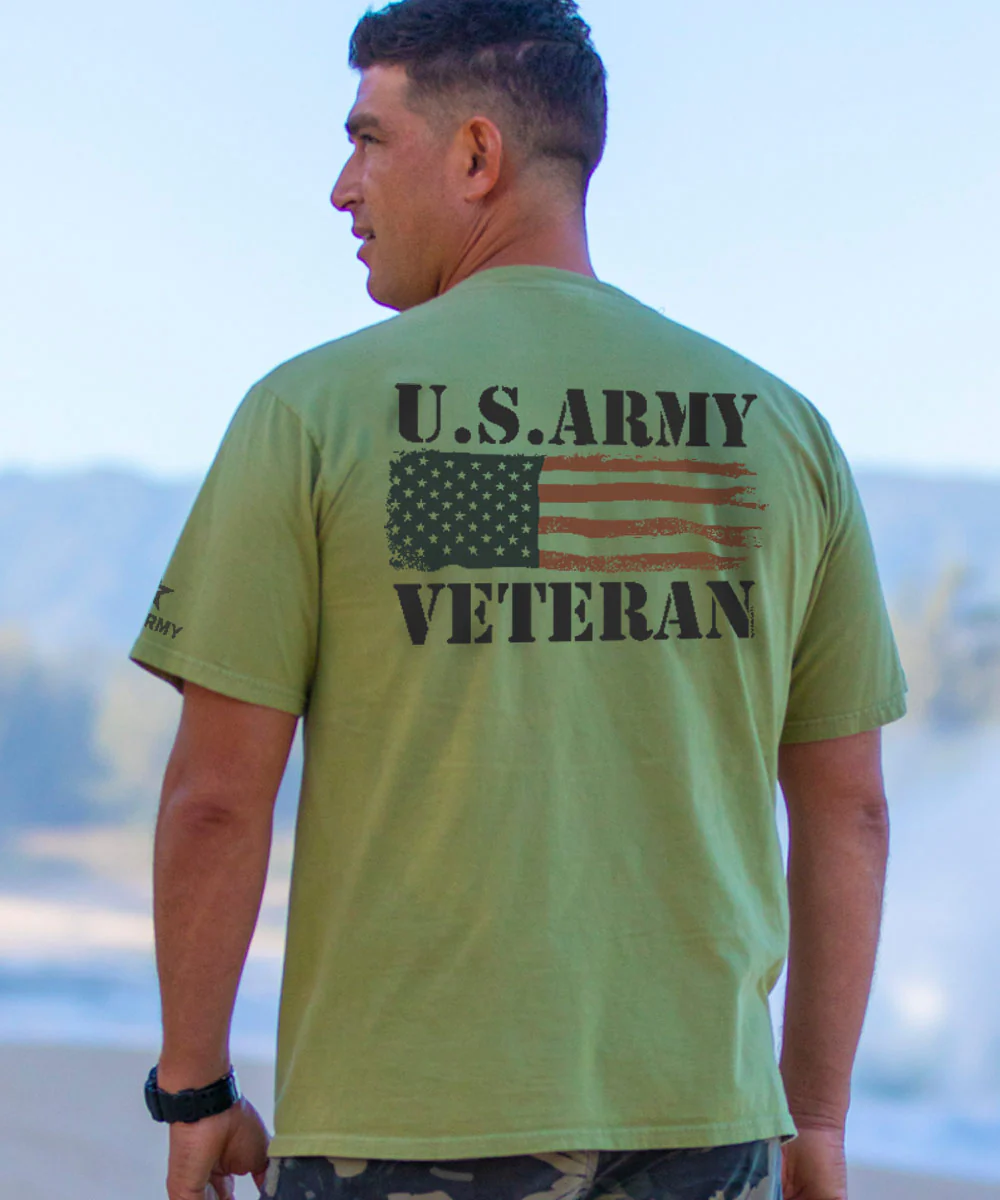 US Army Veteran - Hemp Dyed Short Sleeve Crewneck T-Shirt - Image 2